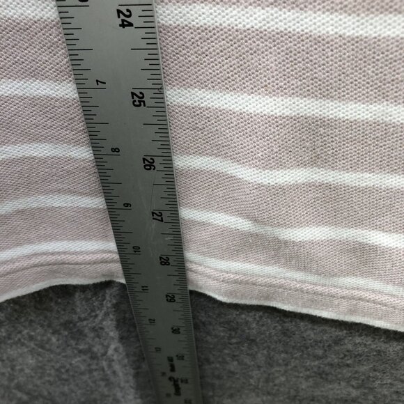 VTG Columbia Polo Shirt Mens M Beige Peach Striped Short Sleeve Cotton - Picture 7 of 8